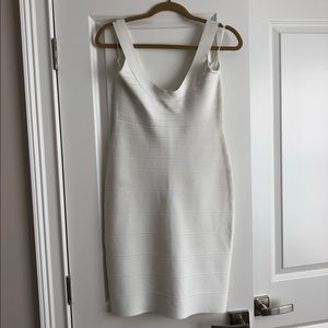 Herve Leger White Classic Bandage Dress